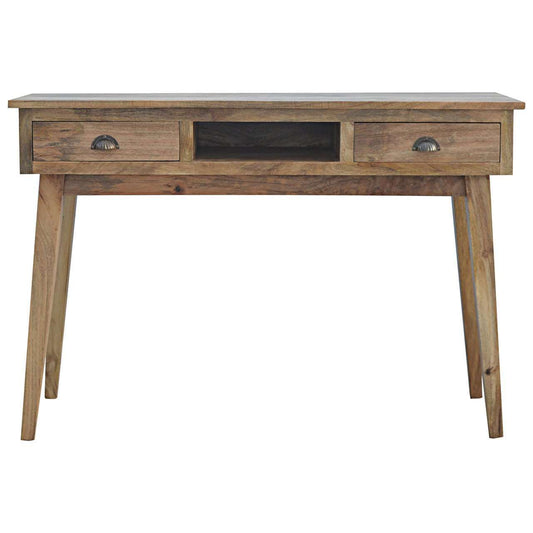 Ashpinoke:Solid Wood Writing Desk with 2 Drawers-Desks-Artisan