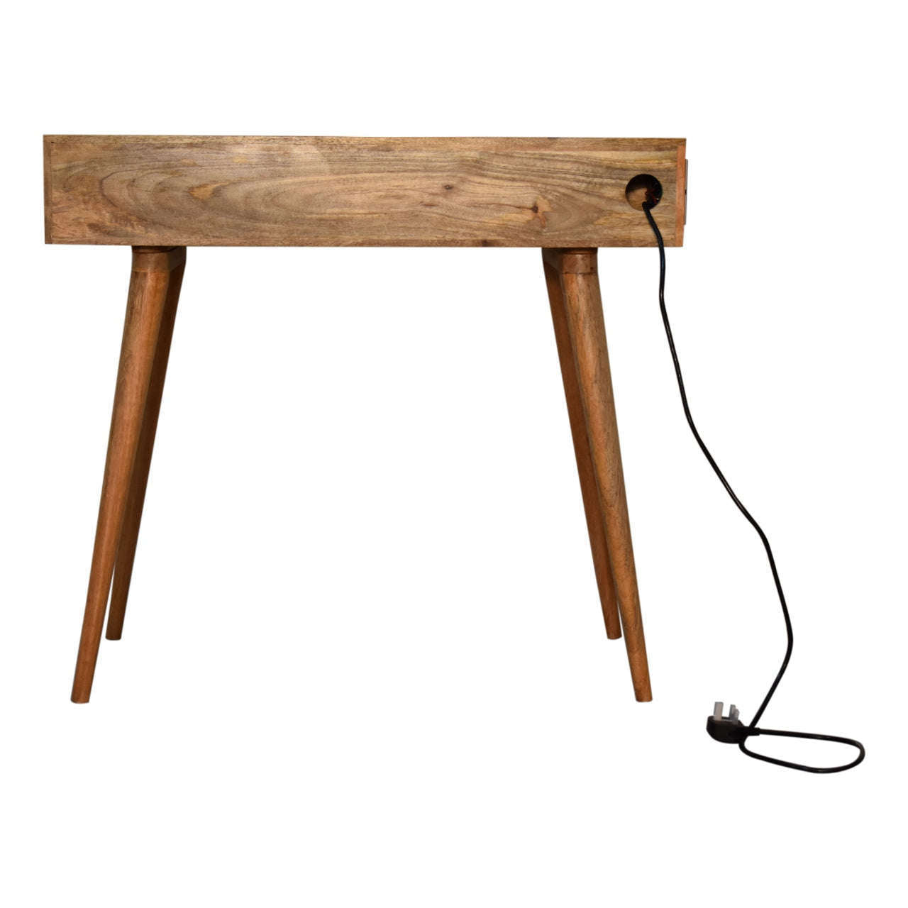 Ashpinoke:Solid Wood Writing Desk with Open Slot and Cable Access-Desks-Artisan