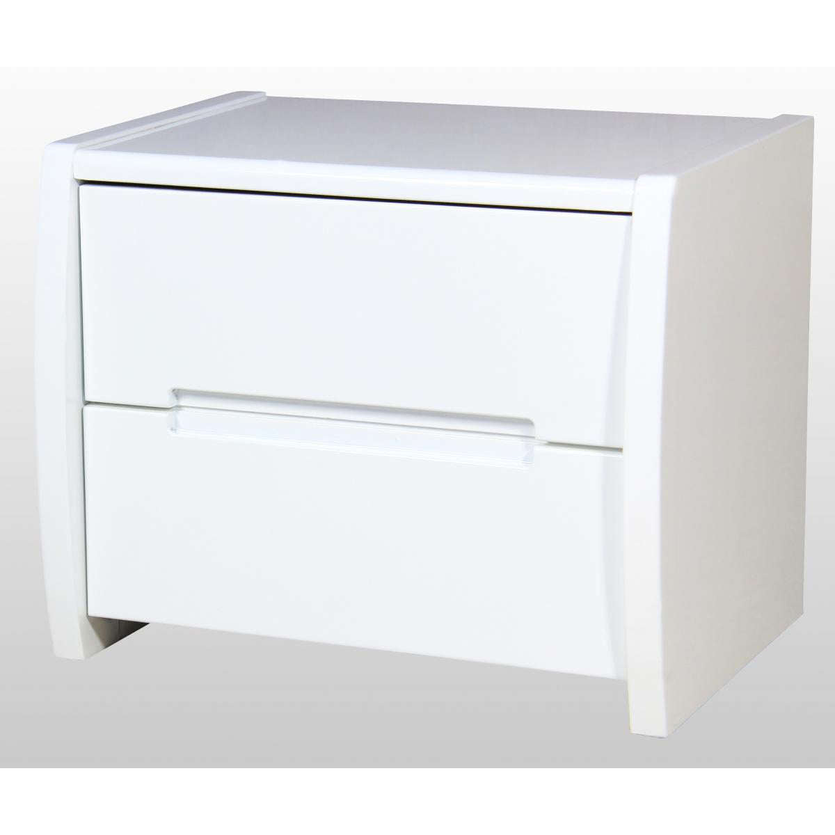 Ashpinoke:Tanya High Gloss Bedside White-Nightstands-Heartlands Furniture