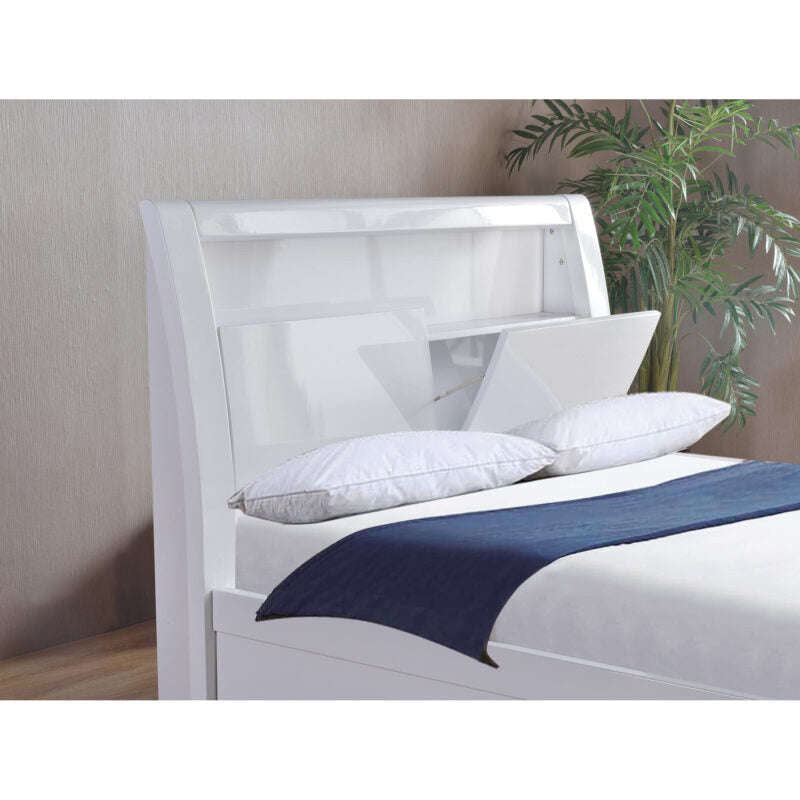 Ashpinoke:Tanya Storage High Gloss King Size Bed White-King Size Beds-Heartlands Furniture