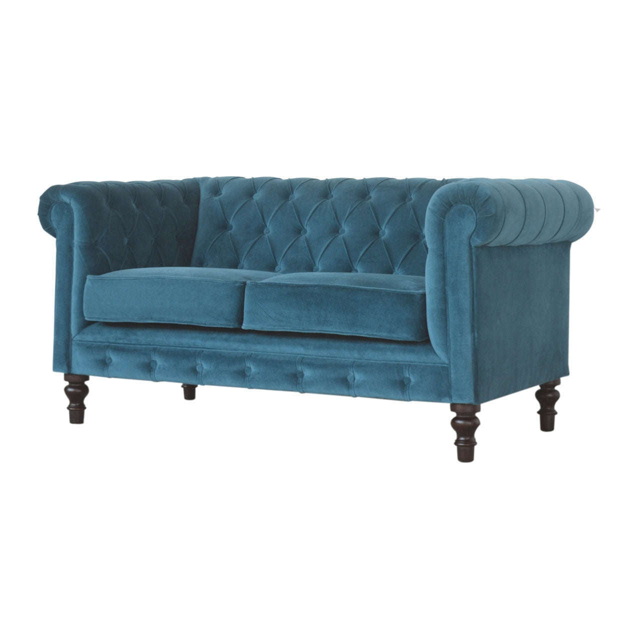 Ashpinoke:Teal Chesterfield Sofa-Sofas-Artisan