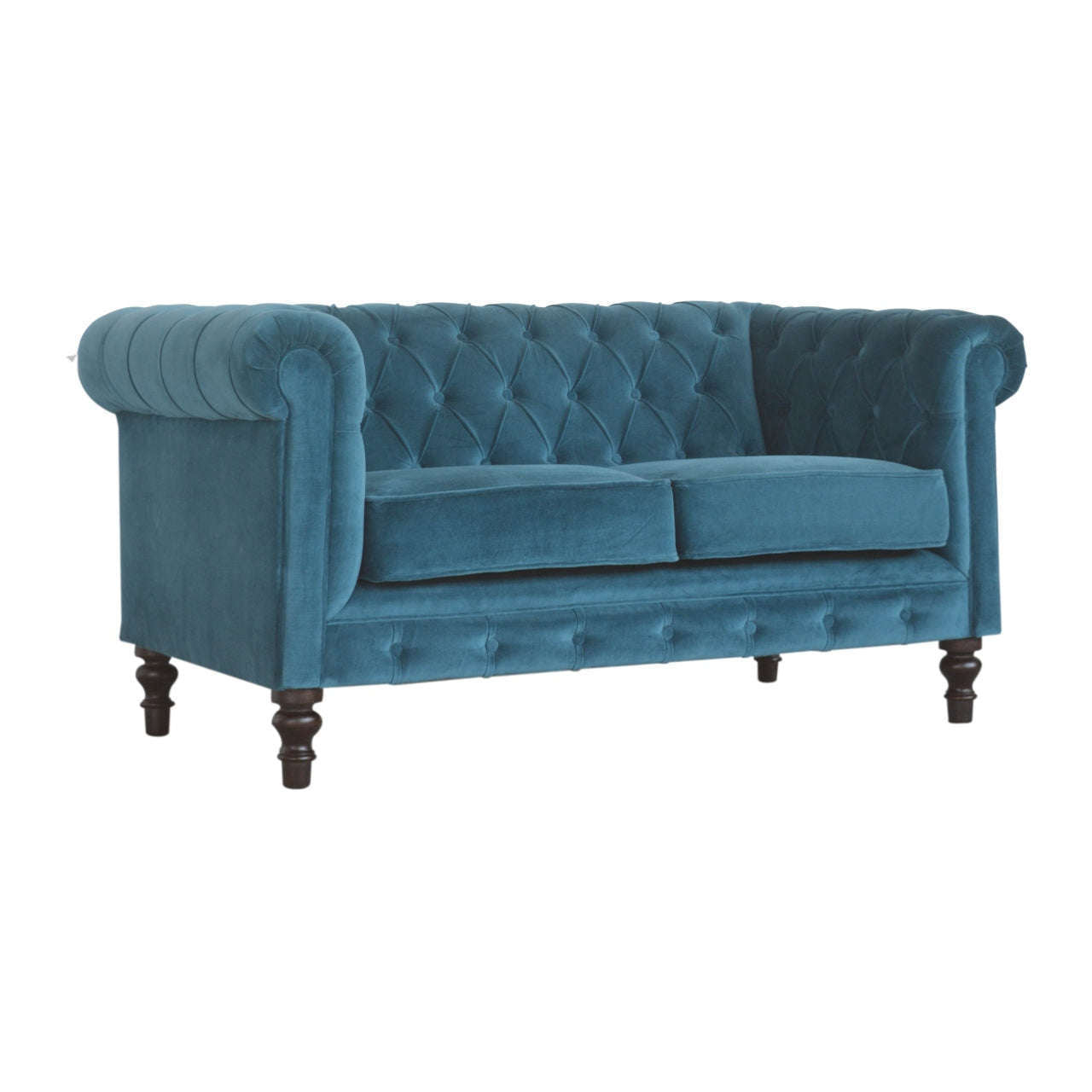 Ashpinoke:Teal Chesterfield Sofa-Sofas-Artisan