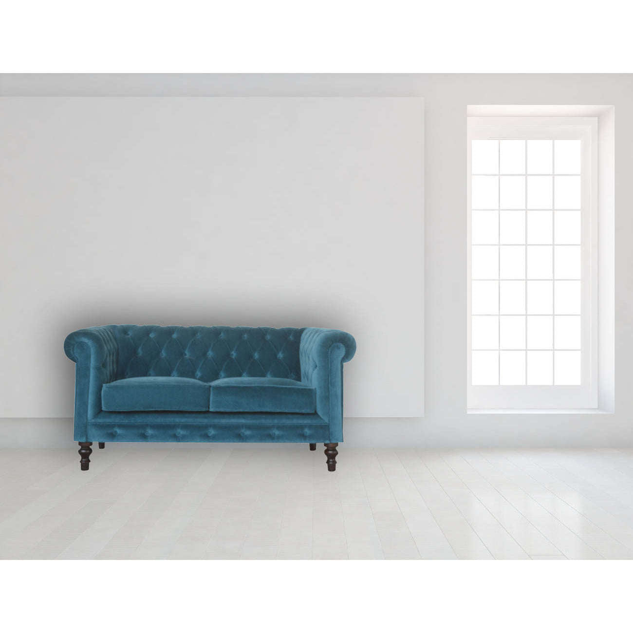 Ashpinoke:Teal Chesterfield Sofa-Sofas-Artisan