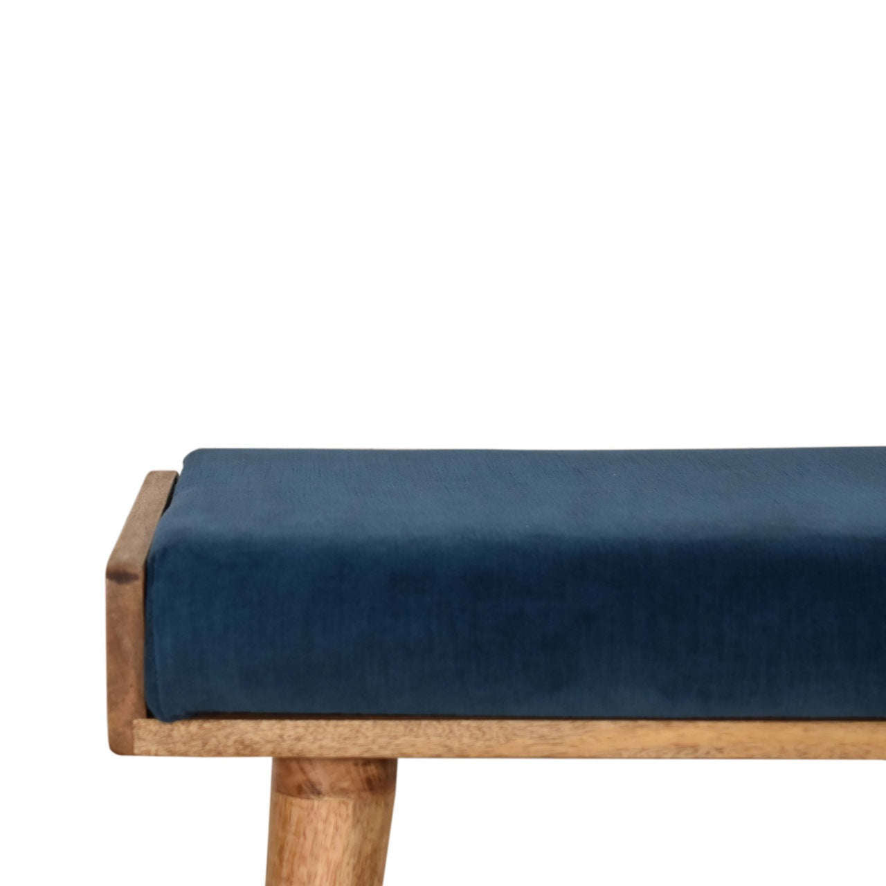 Ashpinoke:Teal Velvet Tray Style Footstool-Footstools-Artisan