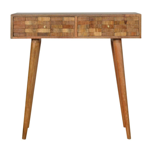 Ashpinoke:Tile Carved Console Table-Console and Hall Tables-Artisan