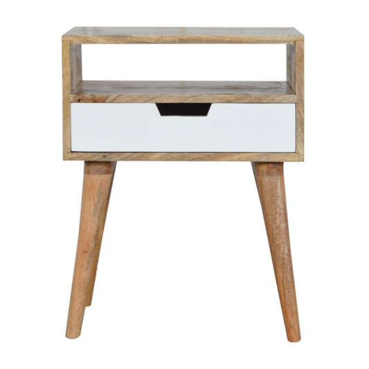 Ashpinoke:White Painted Drawer Bedside Table-Bedsides-Artisan