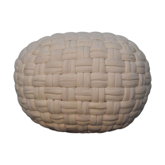 Ashpinoke:White Tube Pouffe-Footstools-Artisan