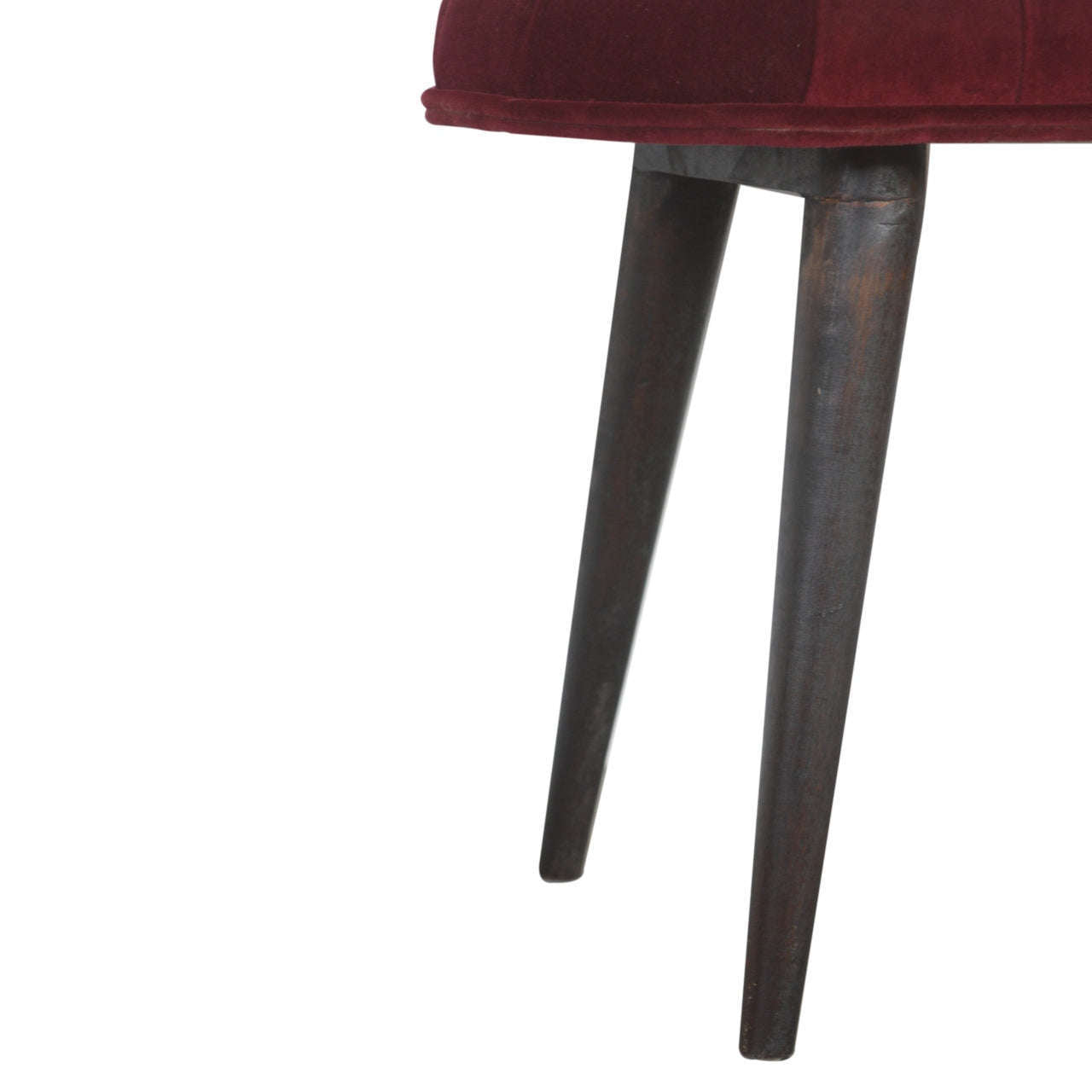 Ashpinoke:Wine Red Velvet Deep Button Bench-Benches-Artisan