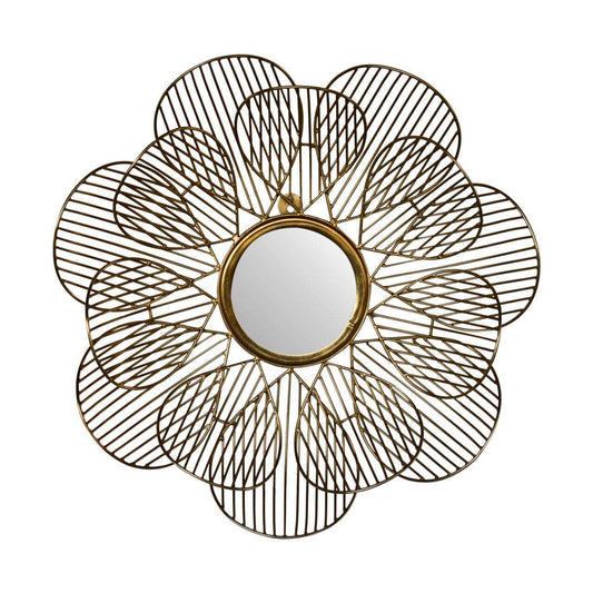 Ashpinoke:Wired Flower Mirror-Mirrors-Artisan