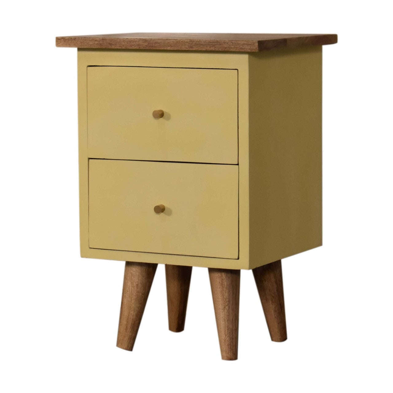 Ashpinoke:Yellow Hand Painted Bedside-Bedsides-Artisan