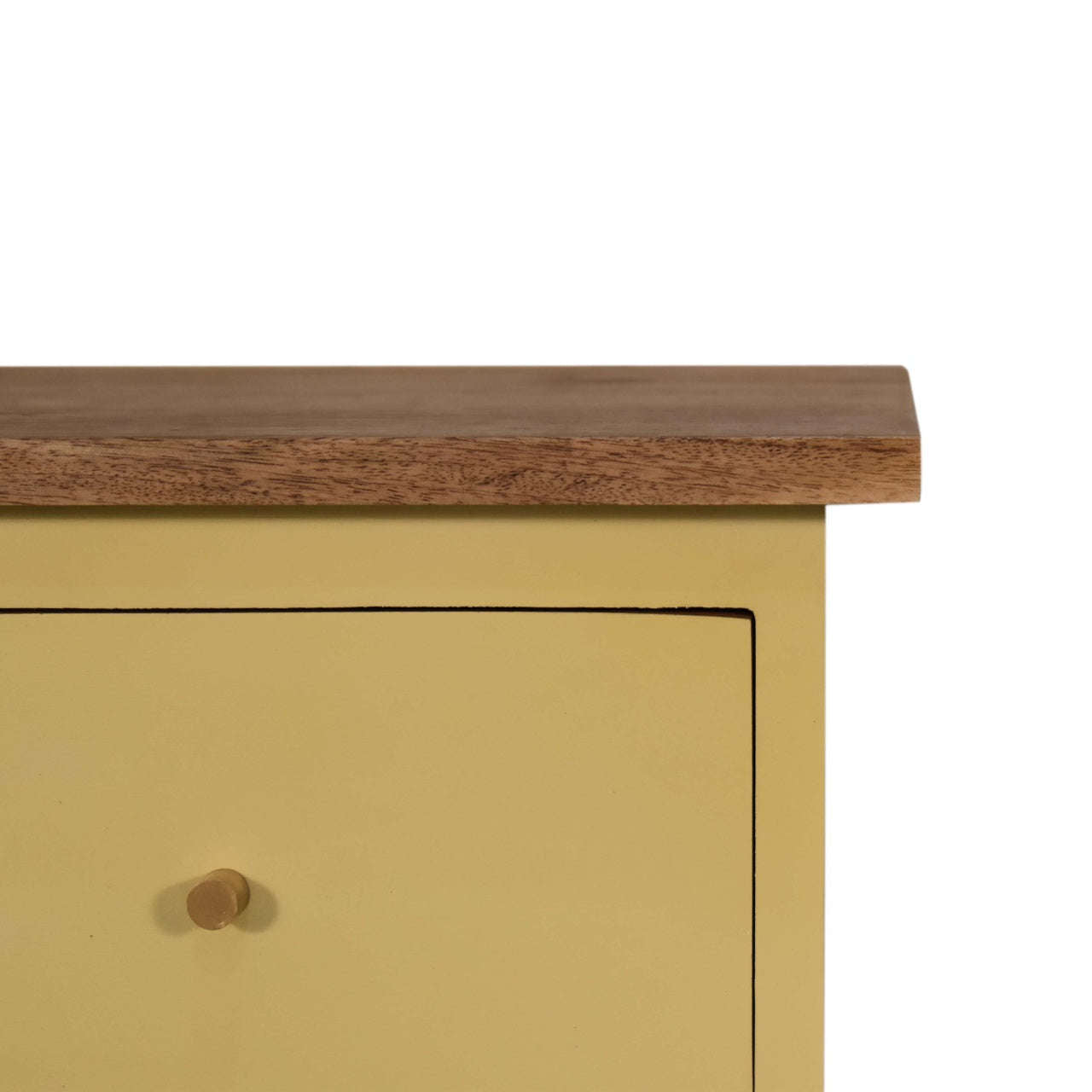 Ashpinoke:Yellow Hand Painted Bedside-Bedsides-Artisan