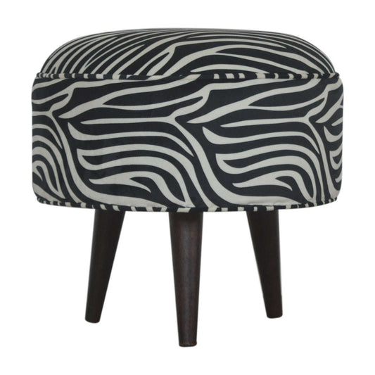 Ashpinoke:Zebra Nordic Style Footstool-Footstools-Artisan
