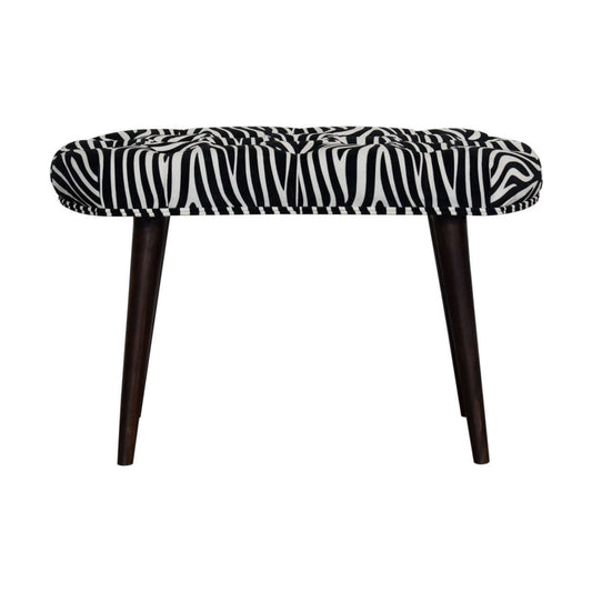 Ashpinoke:Zebra Print Deep Button Bench-Benches-Artisan