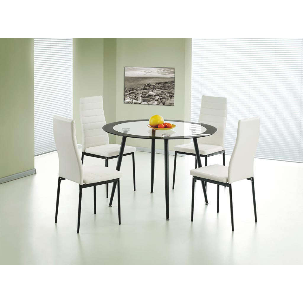 Ashpinoke:Acodia Dining Table Clear Glass & Black,Dining Tables,Heartlands Furniture