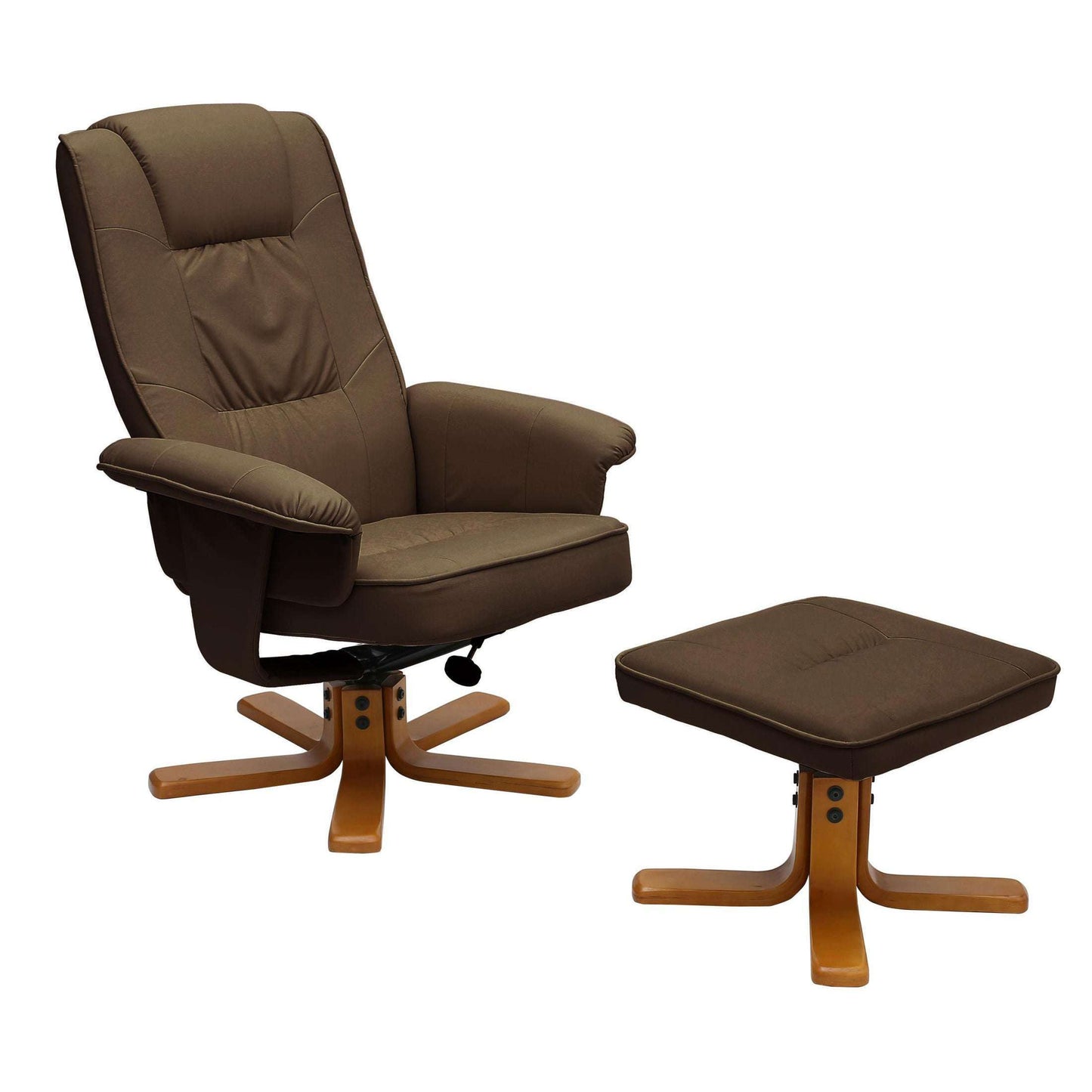 Ashpinoke:Althorpe Recliner with Footstool Polyurethane Brown,Chairs,Heartlands Furniture