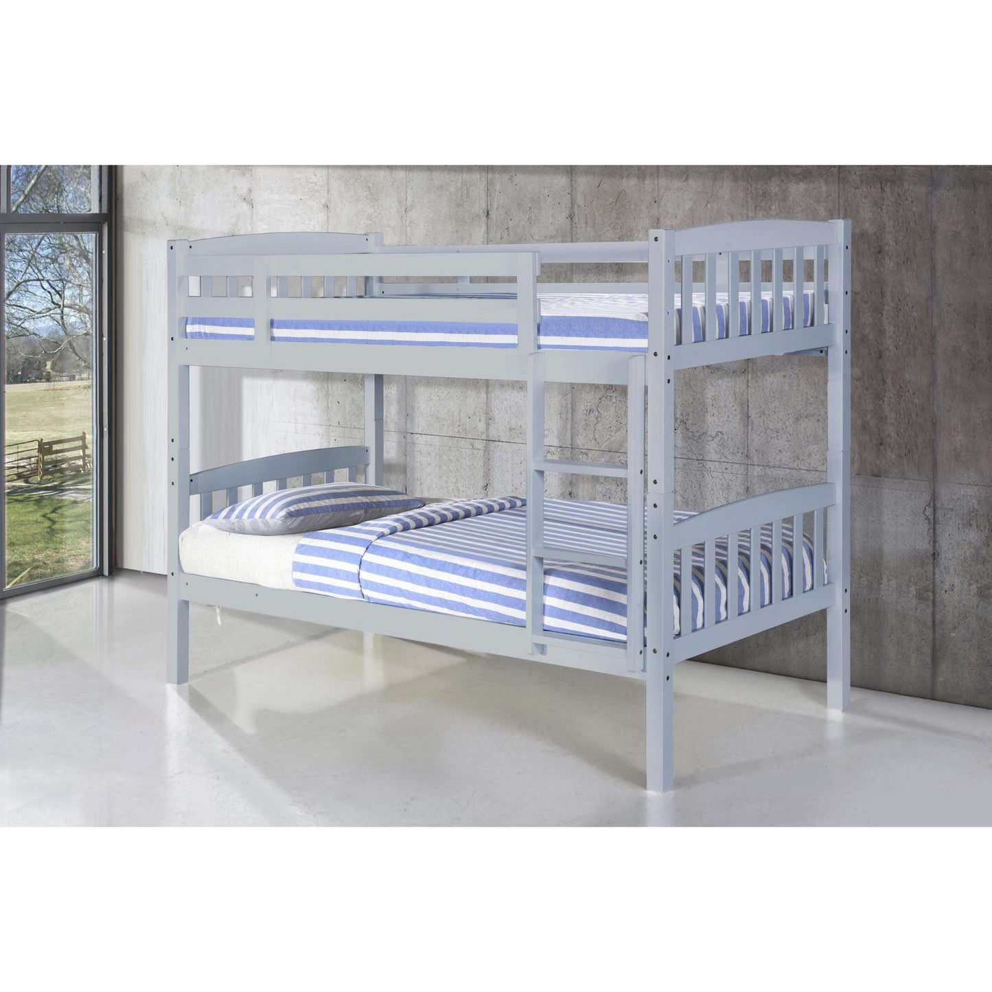 Ashpinoke:Ashbrook Solid Wood Bunk Bed Grey,Bunks,Heartlands Furniture