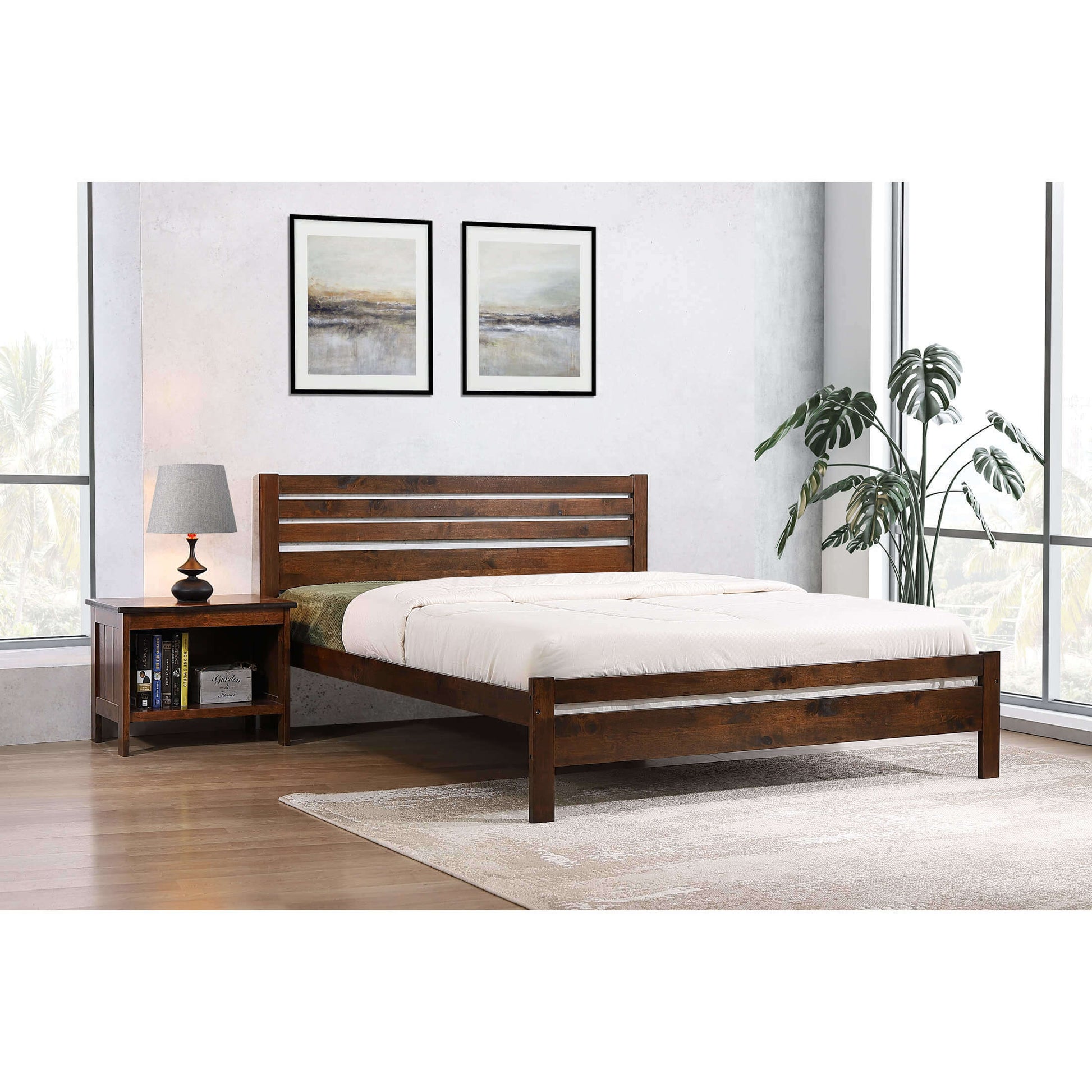 Ashpinoke:Astley Double Bed Solid Hardwood Antique Oak,Double Beds,Heartlands Furniture