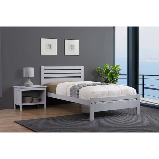 Ashpinoke:Astley Single Bed Solid Hardwood Grey,Single Beds,Heartlands Furniture