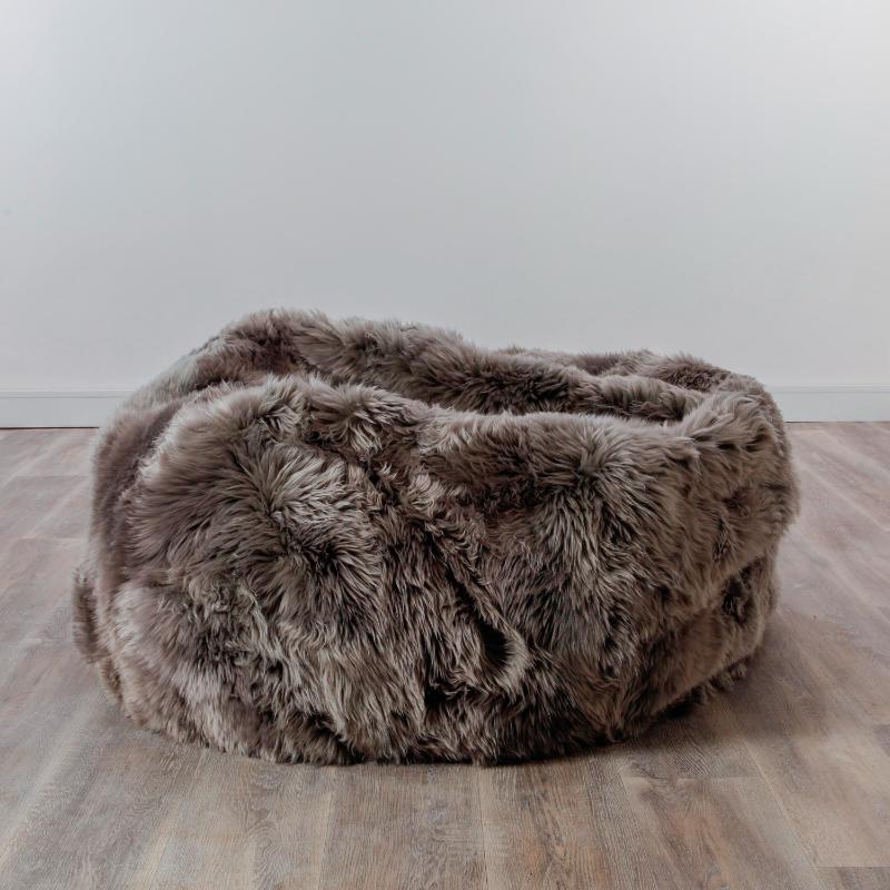 Ashpinoke - XXL Luxurious Grey Sheepskin Beanbag