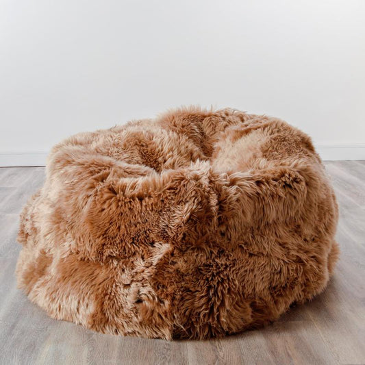 Ashpinoke - XXL Luxurious Light Brown Sheepskin Beanbag