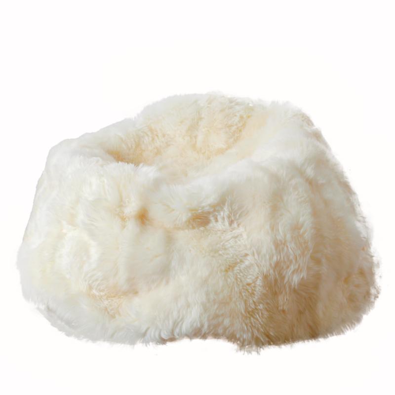 Ashpinoke - XXL Luxurious Natural White Sheepskin Beanbag