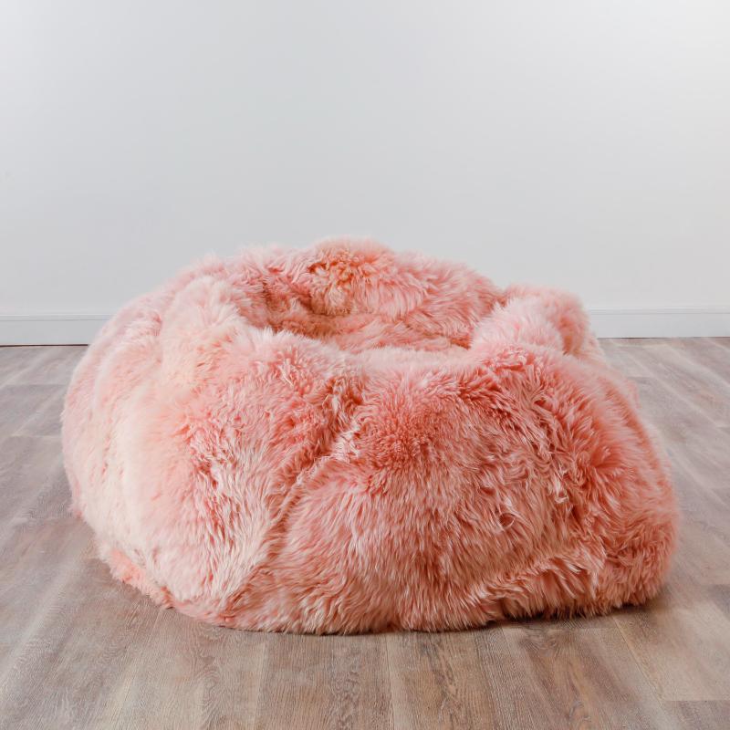Ashpinoke - XXL Luxurious Blush Pink Sheepskin Beanbag