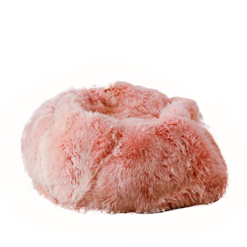 Ashpinoke - XXL Luxurious Blush Pink Sheepskin Beanbag