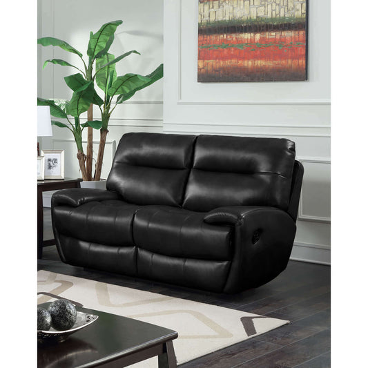 Ashpinoke:Bailey Recliner LeatherGel & Polyurethane 2 Seater Black,Sofas,Heartlands Furniture
