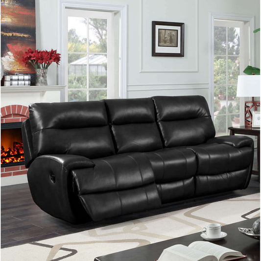 Ashpinoke:Bailey Recliner LeatherGel & Polyurethane 3 Seater Black,Sofas,Heartlands Furniture