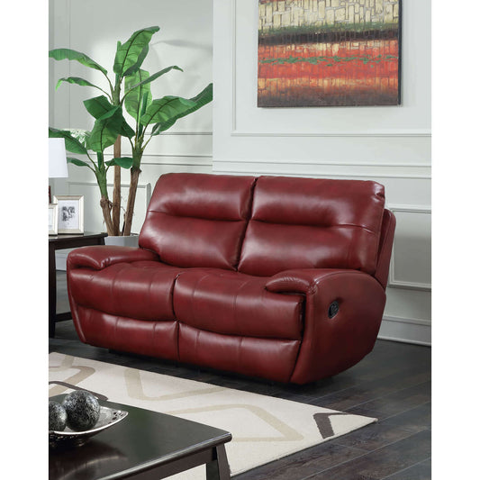 Ashpinoke:Bailey Recliner LeatherGel & Polyurethane 2 Seater Red,Sofas,Heartlands Furniture