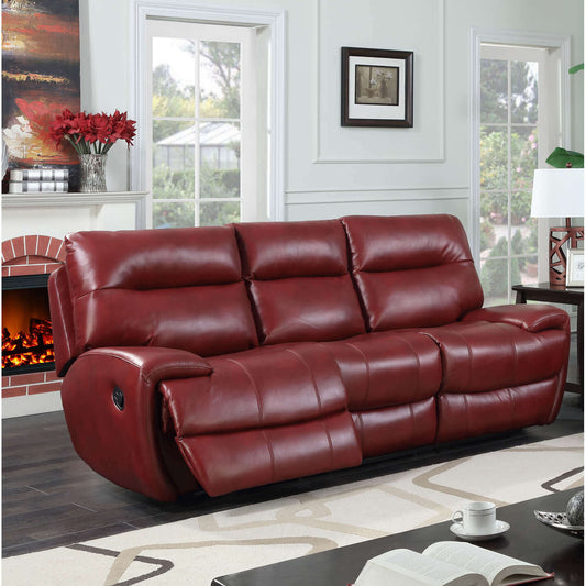 Ashpinoke:Bailey Recliner LeatherGel & Polyurethane 3 Seater Red,Sofas,Heartlands Furniture