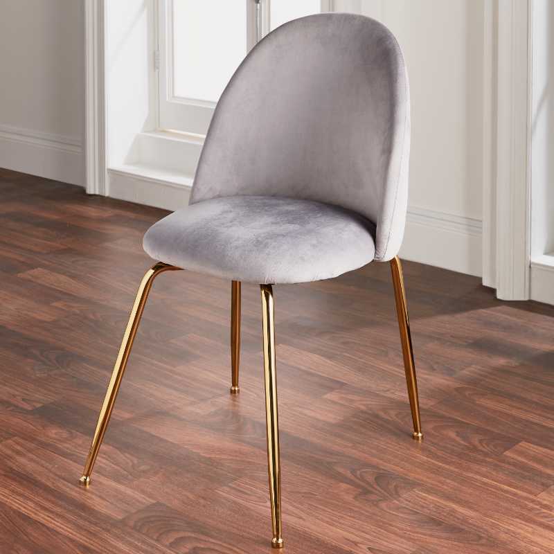 Ashpinoke - Velvet Dining Chairs - Gold Legs (set of 2)