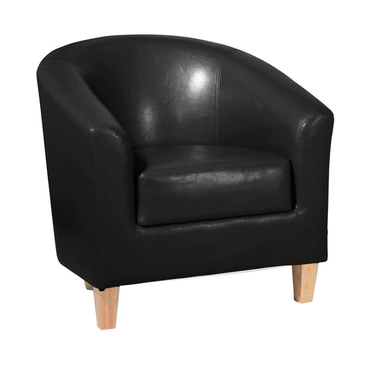 Ashpinoke:Claridon 1 Seater Sofa Polyurethane Black,Sofas,Heartlands Furniture