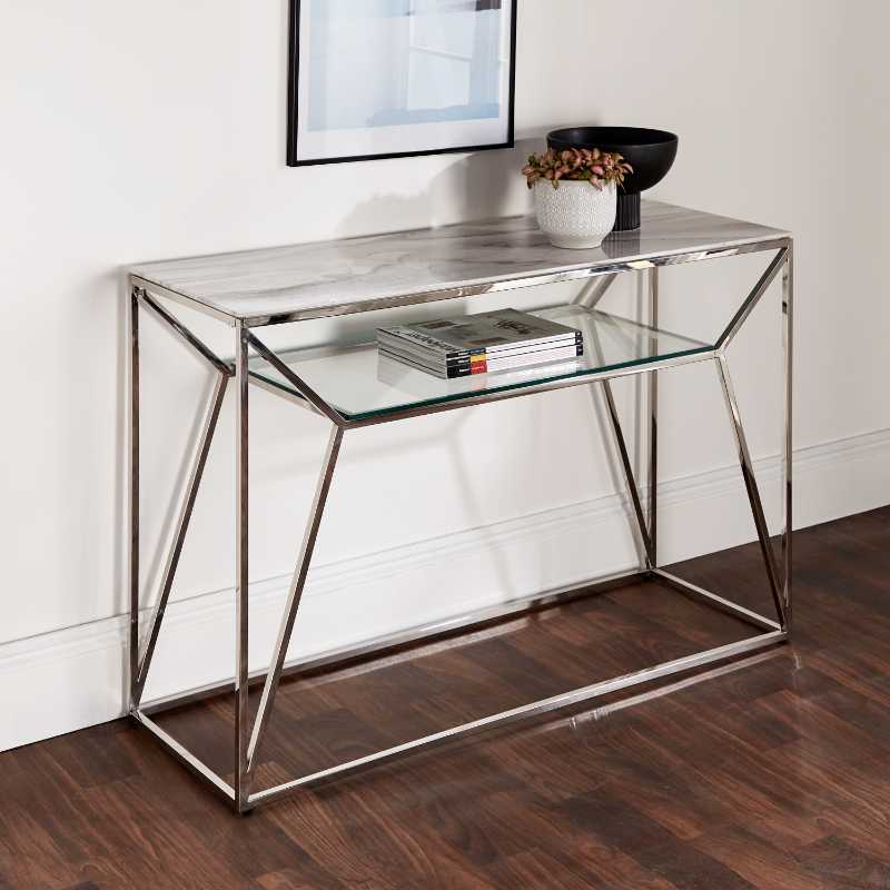 Ashpinoke - Marble Glass Console Table