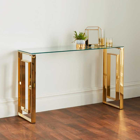 Ashpinoke - Milano Gold Plated Console Table