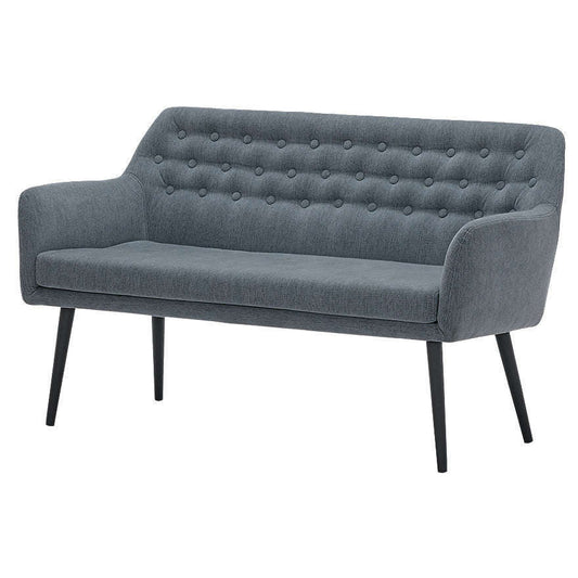 Ashpinoke:Cambridge Fabric Sofa 2S Grey with Black Metal Legs,Sofas,Heartlands Furniture
