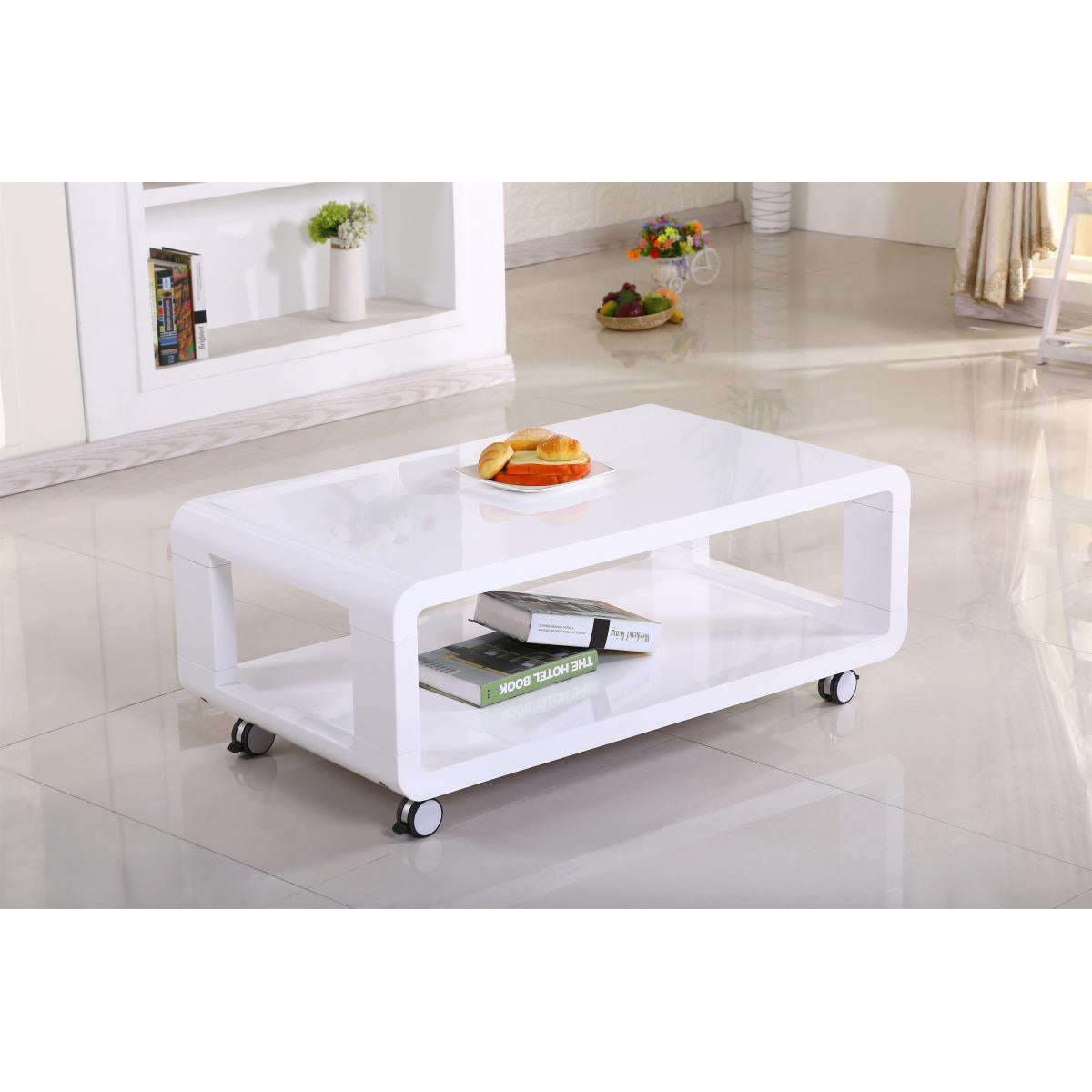 Ashpinoke:Cedar High Gloss Coffee Table White,Coffee Tables,Heartlands Furniture