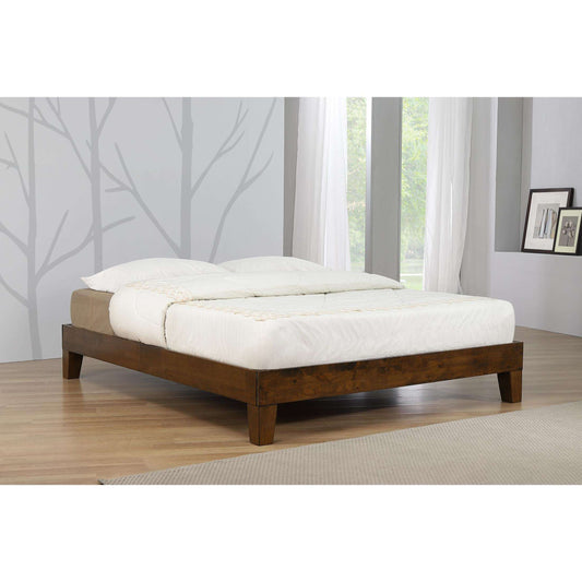Ashpinoke:Charlie Platform Bed Double Rustic Oak,Double Beds,Heartlands Furniture