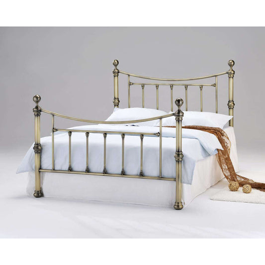 Ashpinoke:Charlotte Antique Brass Double Bed,Double Beds,Heartlands Furniture