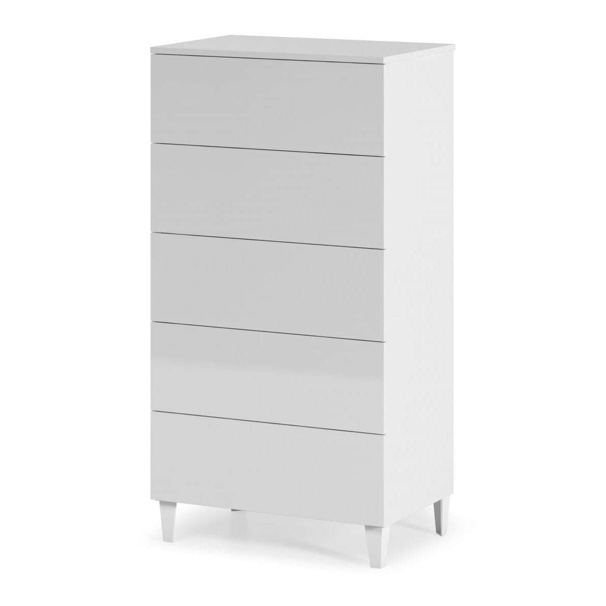 Ashpinoke:Arctic Chest 5 Drawer White 007835BO,Chests and Drawers,Heartlands Furniture