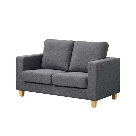 Ashpinoke:Chesterfield 2 Seater Sofa Linen Fabric Dark Grey,Sofas,Heartlands Furniture