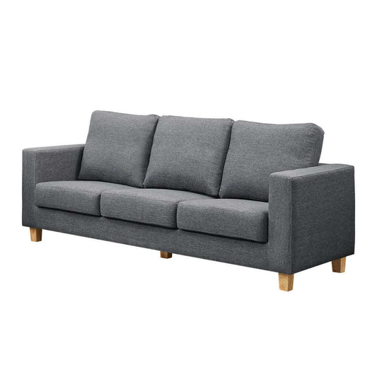 Ashpinoke:Chesterfield 3 Seater Sofa Linen Fabric Dark Grey,Sofas,Heartlands Furniture