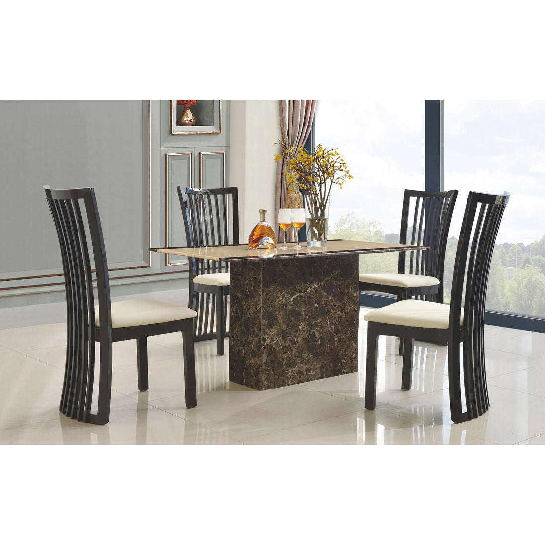 Ashpinoke:Cincinnatti Marble Dining Table with Marble Base,Dining Tables,Heartlands Furniture