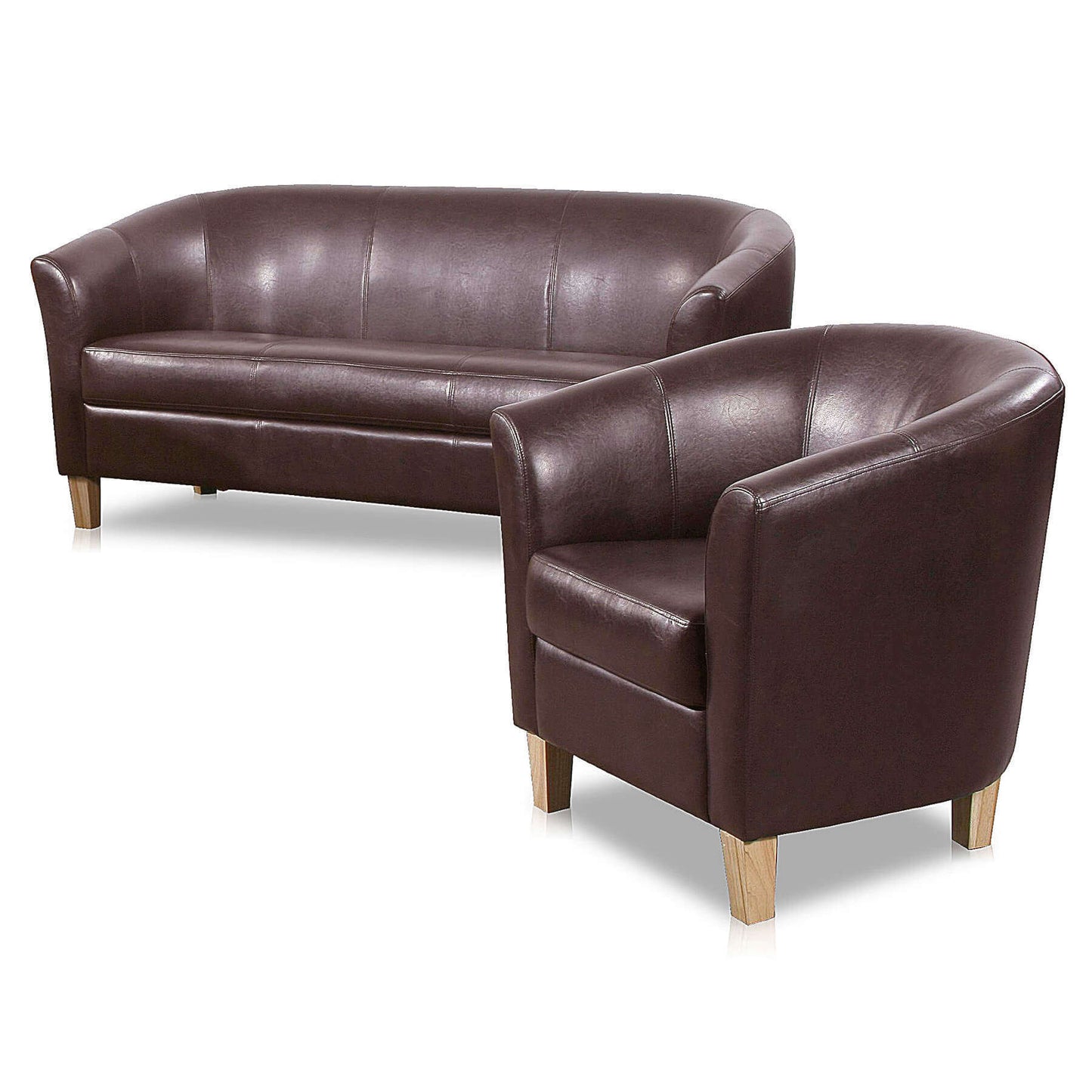 Ashpinoke:Claridon 2 Seater Sofa Polyurethane Brown,Sofas,Heartlands Furniture