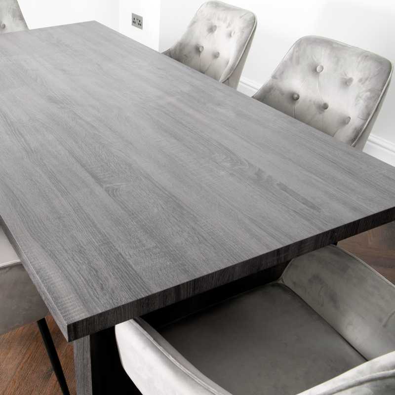 Ashpinoke - Grey Oak Ascot Dining Table with 4 Chairs