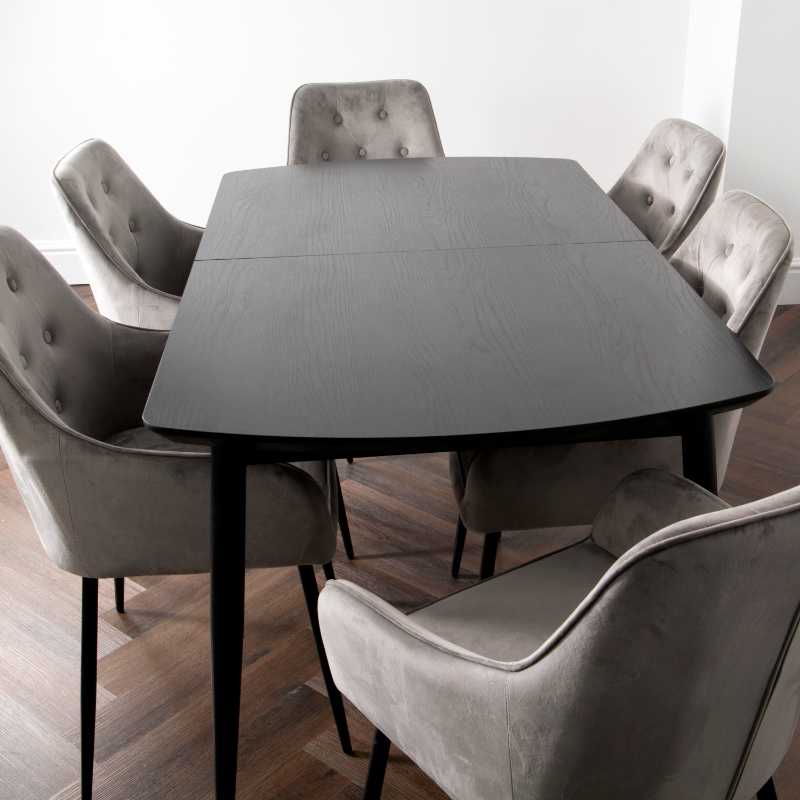 Ashpinoke - Dark Ash Oxford Dining Table with 4 Chairs