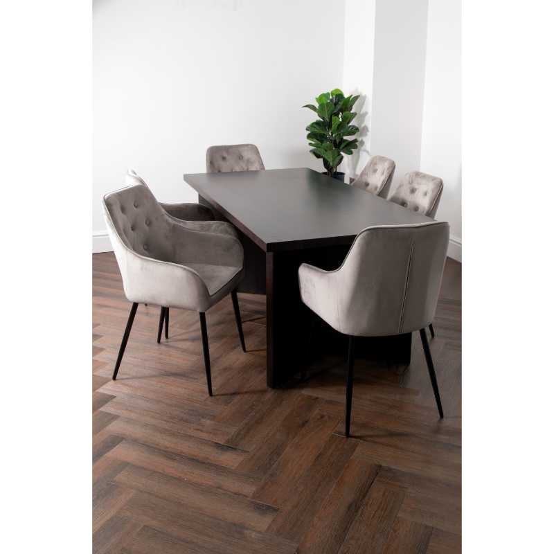 Ashpinoke - Espresso Walnut Ascot Dining Table with 6 Chairs