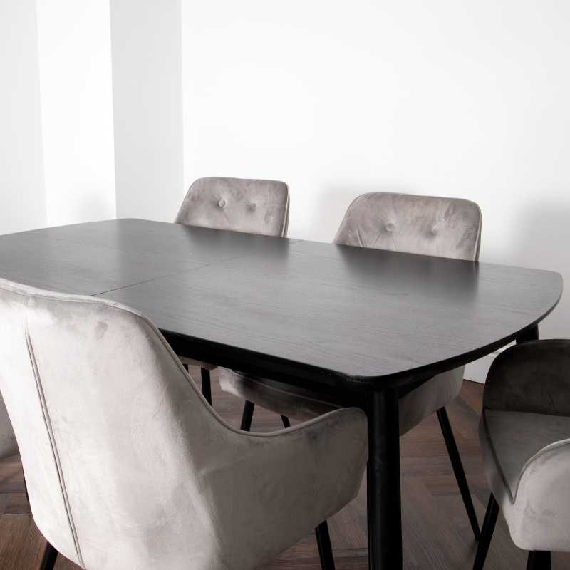 Ashpinoke - Dark Ash Oxford Dining Table with 6 Chairs