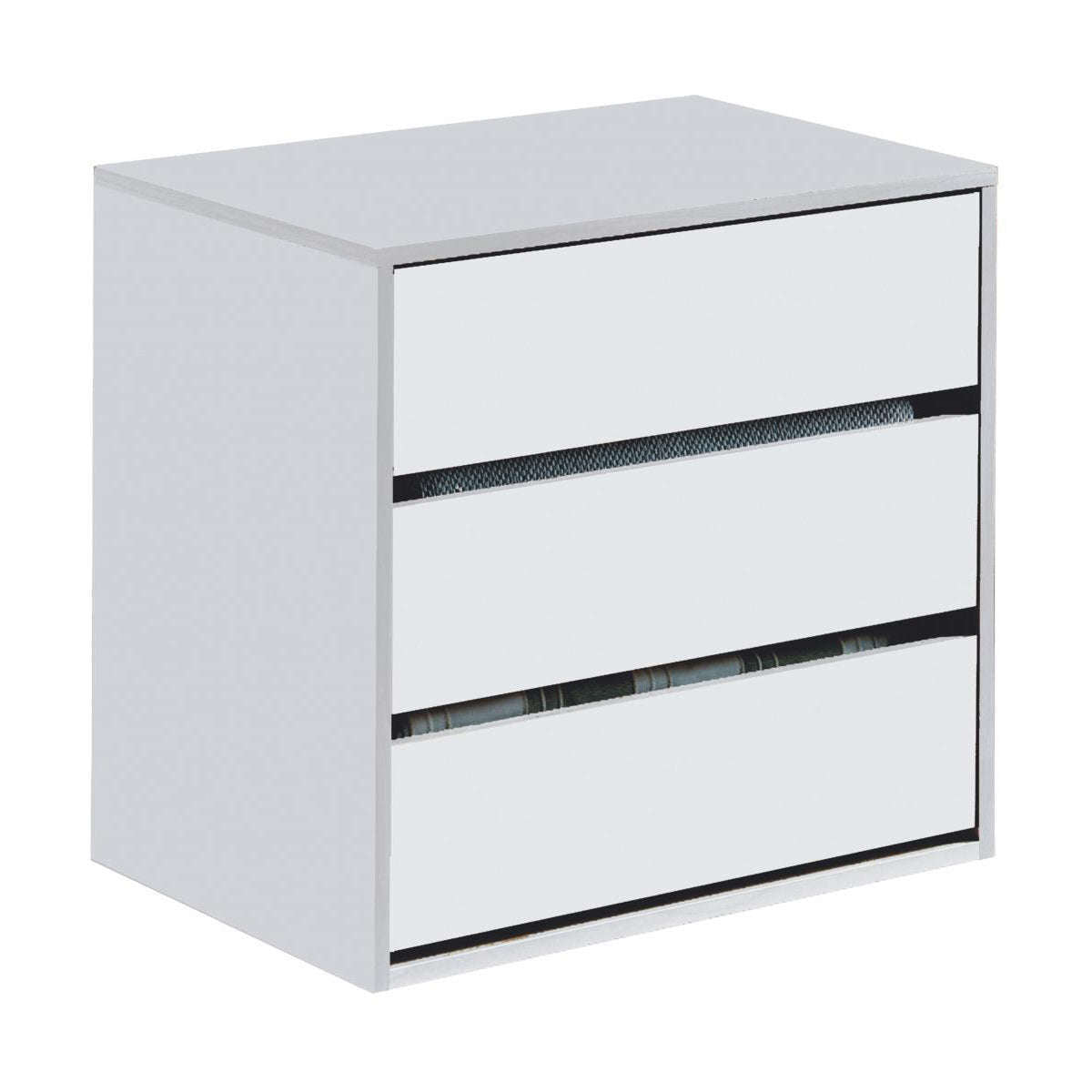 Ashpinoke:Arctic Drawer Unit 3 Drawer White ARC6030BO,Chests and Drawers,Heartlands Furniture