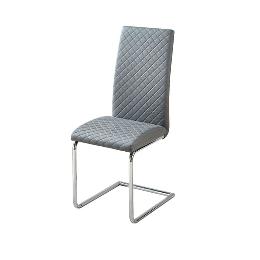Ashpinoke:Dresden Polyurethane Chairs Chrome & Grey (2s),Premium Dining,Heartlands Furniture